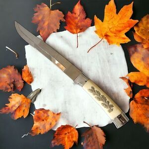 Arnart  Carving Knife‎ Stainless Steel Blade Sterling Overlay Leaf Design FLAW.